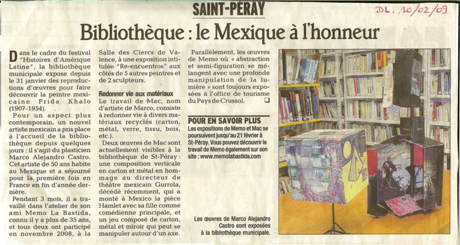 8 eme édition semaine "Histoires d'Amérique latine" de Saint-Péray en ardèche avec l'association Ayllu et Partage sans Frontières - la presse - article 08