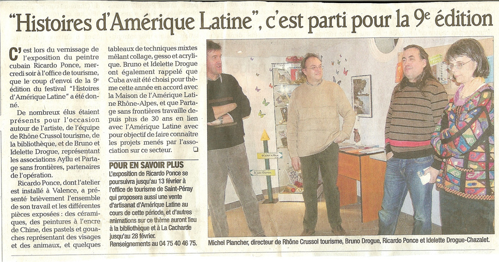 8 eme dition semaine "Histoires d'Amrique latine" de Saint-Pray en ardche avec l'association Ayllu et Partage sans Frontires - la presse - article 08