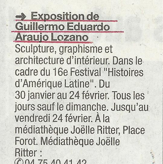 16 eme dition semaine "Histoires d'Amrique latine" de Saint-Pray en ardche avec l'association Ayllu et Partage sans Frontires - la presse - article du Dauphin libr